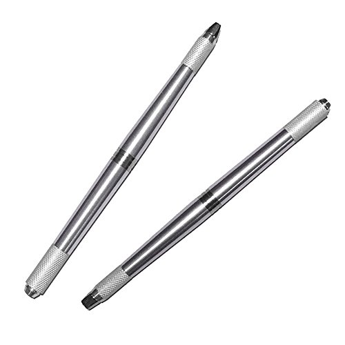 Pinkiou Augenbrauen-Tätowierung-Feder Microblading Feder-dauerhafte Verfassungs-Maschinen-Handbuch bilden Ttowierung-Installationssatz (Silber) - 3