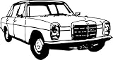 Wandtattoo, Wandaufkleber Wandtattoo: Mercedes-Benz/8, Strich-Acht, W 114 W 115, Mercedes-Benz, Daimler, Auto, Tuning, Accessoire // Farb- und Größenwahl (Schwarz - 840 mm x 450 mm)