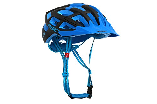 MSC Bikes HX100MLBKBU Casco de MTB, Negro y Azul, M/L (58cm-61cm)