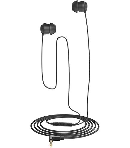AGPTEKauricolario per il sonno, mini in-ear in morbido silicone, con connettore USB C, super comodi con microfono e controllo del volume, nero
