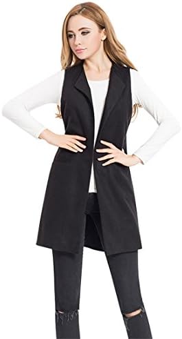 Waistcoat For Women,Moonuy Girl Ladies Faux Fur Fashion Vest Casual Autumn Winter Sleeveless Solid Elegant Gilet Jacket Outwear Cardigan Coat Overcoat Parka Sweatshirt Sweater Pockets (Black, S)