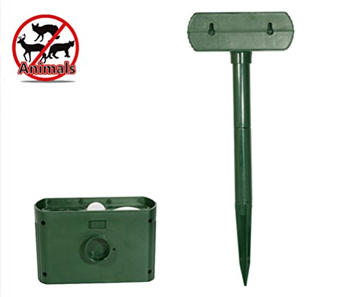 Everteco Solar Tiervertreiber Ultraschall Wasserdicht Hundeschreck Katzenschreck Marderschreck, Repeller Outdoor gegen Fuchs Hirsch Nagetier Eichhörnchen Stinktier Chipmunk, Schädlings-Vertreiber mit PIR-Sensor für Hof Garten Farm (1 Stück) - 3