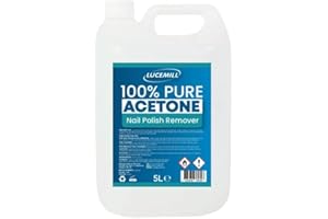 Lucemill 100% Pure Acetone | 5 Litre | Professional Nail Polish Remover for Acrylics, Gel & Glue | Salon Use | UK Made
