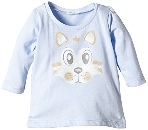 United Colors of Benetton Baby-Boys Animal Face Polo Shirt, Pale Blue, 3 to 6 months (Manufacturer Size: 62 cms)