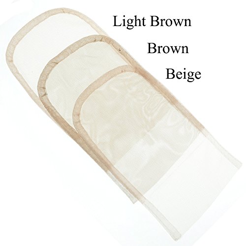 3 Colors Swiss Lace Net for Top Closure Making 4Inch By 4Inch Brown