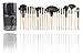 LyDia® Professional 24pcs Natural Wooden handle Black/brown Make Up Brush Set with Case