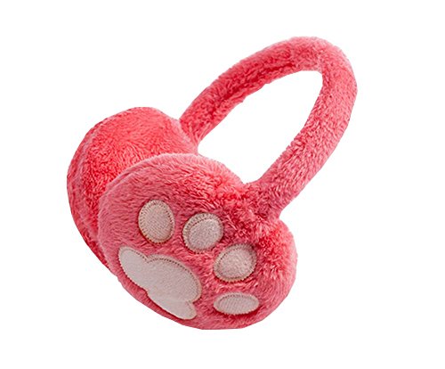 Cute Claw Kids Earmuff Durable Winter Baby Earflap Keep Warm with Plush Pink