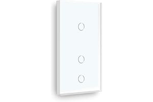 BSEED interruptor tactil 2 Gang 1 Vía+ 1 Gang 2 Vías,interruptor táctil de pared Blanco con indicador LED, interruptores de luz pared con con panel de vidrio templado