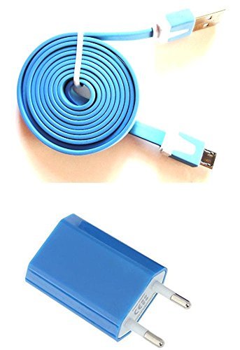 Reido® Noodle (Blau) 2in1 Set Adapter + USB Datenkabel für Samsung Galaxy S4 S5 S6 S7 (Nudel-Flachkabel) Samsung Galaxy S6 S5 S7edge S7 S4 S3 S2 S6 S5 S6edge Galaxy S4 S5 I9300 I9505 S4mini S2 i9100 I9300 Galaxy S4 Galaxy S3 S3Mini S5mini S5mini I9505 Galaxy S4 I9300 Galaxy I9100 I8190 I9500 Galaxy S3mini / S 4S4mini / S5 Micro-USB Ladegerät Ladekabel Netzteil (kein Original) (2in1 Noodle Blau Adapter+Kabel)