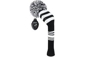 LeFeng Sports Driver HeadCover, Knitted Golf Club Cover with Cute Pom Pom and Number Tag