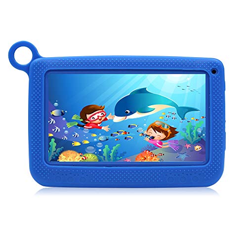 Tablet PC Ofertas 7 Pulgadas Android 7.0, Tablet para niños Ofertas GB, Memoria expandible 64 GB, Tablet Educativo Ofertas WiFi/Doble Cámara, con Funda de Silicona, Pantalla táctil. Azul Azul