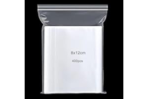 QIKAARA 400 Stück Druckverschlussbeutel Wiederverschließbare,8x12 cm Klein Zip Beutel Zipper Plastikbeutel Durchsichtige PE Polybeutel Klar Plastiktüten tüten Reißverschluss Tütchen für Packung ziplock bags