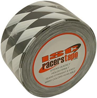 ISC Checkerboard Barricade Tape [Non-Adhesive]: 3 in. x 1000 ft. (Black and White/Angled Pattern) [Non-Adhesive]