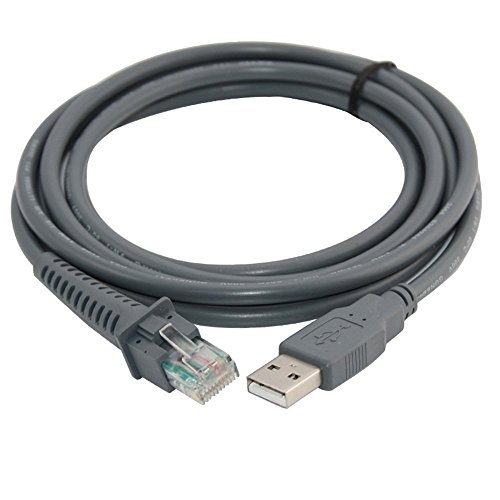 Aussel 1 X USB A Stecker auf RJ45 Kabel 7ft 2M für Symbol Barcode Scanner LS4278 LS2208 2208AP - 5