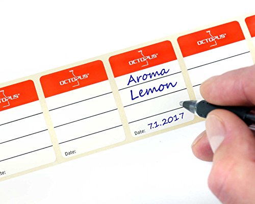 10 x 30 ml Octopus Nadelflaschen, E-Liquids Quetschflaschen für E-Shishas und E-Zigaretten, Öle, Farben und Klebstoffe, leere LDPE Kunststoffflaschen für Verdampfer / Depots / Clearomizer mit schwarzen Nadelkappen, inkl. 10 Beschriftungsetiketten - 4