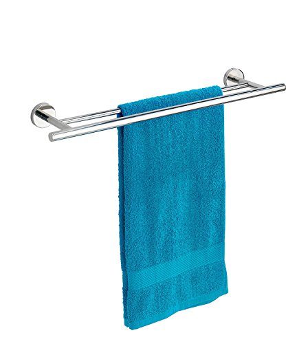 Wenko 20479100 Badetuchstange Duo Aveiro Edelstahl rostfrei, 70 x 14 x 5,5 cm, Glänzend - 4