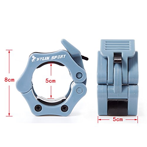 Kylin Sport Paar 5,1 cm Zoll ABS Schraubverschlüsse Klemme Haken Grip w/Quick Release Sicherer Schnappverschluss für Standard Olympischen Hanteln - 2