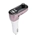 Produktbild TianranRT Auto Bluetooth Rose Gold Auto Kit MP3 Musik Player Kabellos Bluetooth UKW Sender Radio & USB Ladegerät AUX (Roségold)