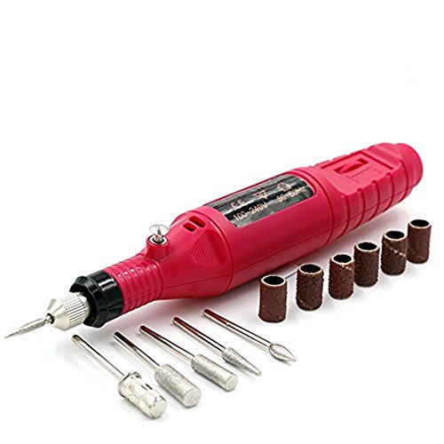Pinkiou Nail Art Electric Nail Drill Manicure File Kit Nail Polish Machine Set with 6 Acrylic Gel Remover Pedicure Tools