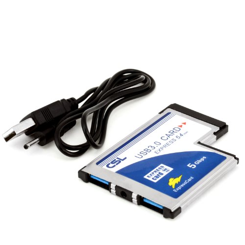 CSL     Tarjeta ExpressCard PCMCIA USB 3 0 Super Speed  54 mm   2 puertos   compatible con Windows 10  para ordenadores port  tiles   Distribuidor interno USB