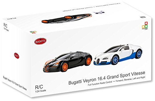 Bugatti Veyron Remote Control Car for Kids â€“ PL611 Electric Radio Controlled Bugatti Veyron 16.4 Grand Sport Vitesse RC Car â€“ Indoor Bugatti RC Car â€“ Official 1:24 Model â€“ RTR, EP (Black/Orange)