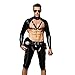 Produktbild GQMG Sexy Leder Dessous für Männer, Porno Men's Polizei Uniform Sex Cosplay Unterwäsche Hot Black Nachtclub erotische Uniform Versuchung aushöhlen erotische Porno Kostüme