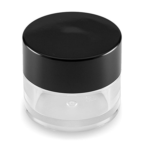 5 Stück – 30ml Cremedose klar transparent mit Schraubdeckel schwarz – Leerdose – Döschen - 2