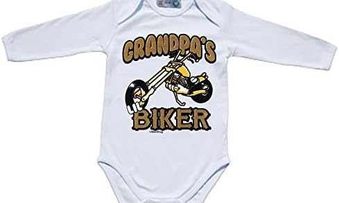 USA – Grandp AAS Biker Romper Suit Organic Baby Bodysuit Long Sleeve Cycling white White 50-56