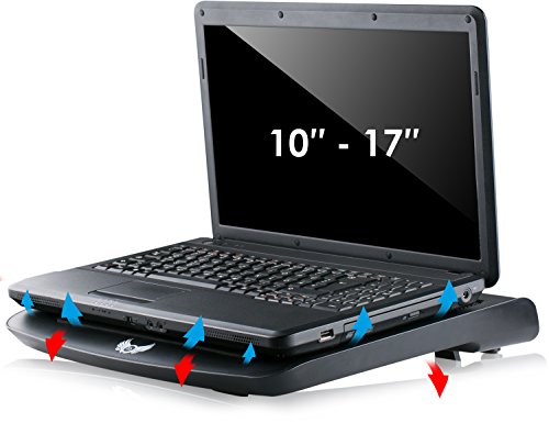 NOTEBOOK LAPTOP KÜHLER COOLER STÄNDER- 5 x LÜFTER – 2 x USB – 10 – 17″ ZOLL - 4