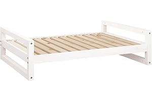 vidaXL Cama para Perros Madera Maciza de Pino Blanco Lavable Sofá Mascotas