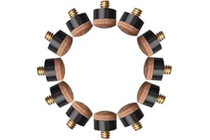 nuoshen 20 pièces Embout Queue de Billard, 10 mm Embout Billard en Bois à Visser en Métal pour Snooker Changement