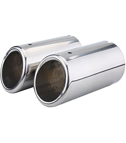 Embouts échappement Noir Inox Pour Audi A4 B8 / A5 8T - Lot De 2, Diamètre 80 Mm - Plug & Play, Look Sport, Acier Inoxydable Poli - 4