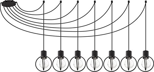 Preisvergleich Produktbild Aura Wheel 7 Overhang Lights Overhang Pendant Lights Schwarz matt