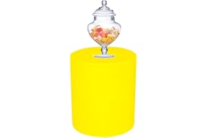 Kloris Colonna tonda cilindrica Sweet Table altezza 40 cm diametro 35 cm colore Giallo Made in Italy