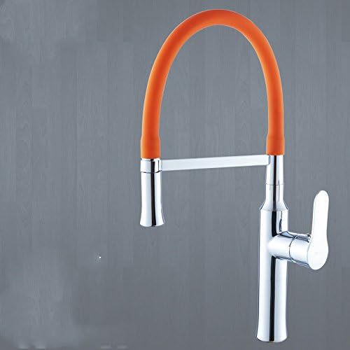 SJIN Full copper kitchen Vantage retro faucet Rotary telescopic hot and cold faucet Retro faucet