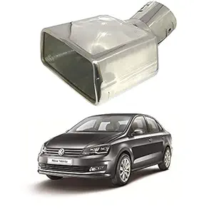 Oshotto Stainless Steel SS-007-A Car Exhaust Muffler Silencer Cover Compatible with Volkswagen Vento (Chrome)