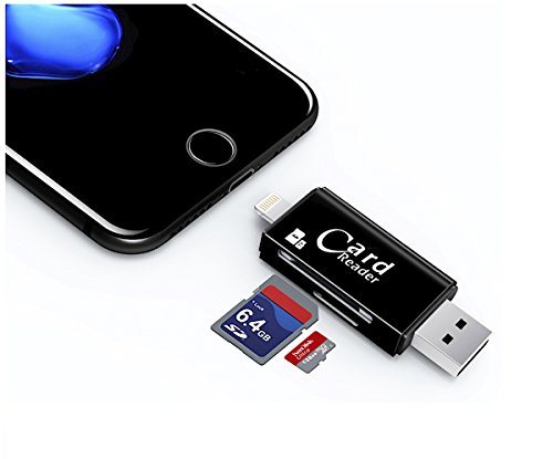 3 in 1 Kartleser USB, SD & Micro SD OTG Kartenleser für iPhone, iPhone 7 , plus , iPad ,Android , Samsung, Micro USB, PC und Mac - 2