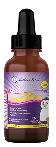Preisvergleich Produktbild Mother’s Select Baby DHA-Tropfen, flüssiges DHA unterstützt das Gehirn und die visuelle Entwicklung, 5 ml spezielle direkte Tropfflasche zum einfachen Dosieren, natürliches Aroma, für Säuglinge und Kleinkinder, Made in USA