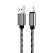 Produktbild PhoneStar USB A Ladekabel auf USB Typ C 3.1 – Nylon Textil Datenkabel - für Google Chromebook Pixel, Nexus 5X, 6P, OnePlus 2, OnePlus 3, HTC 10, MacBook Pro etc. - grau