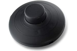 EDI-TRONIC Interrupteur à pied rond - Noir ou blanc - 2 A, 250 V