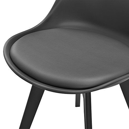 [en.casa] 2 x Esszimmerstuhl (grau) für Esszimmer / Wohnzimmer / Küche - Set - 