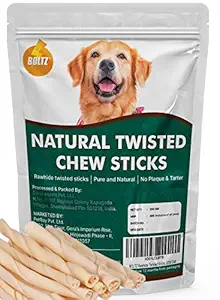 BOLTZ Chew Sticks for Dogs-250 gm for Healthy Teeth and Gums,Rawhide Twisted Sticks