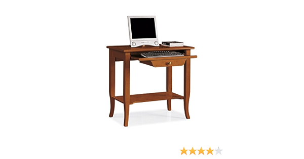 Scrittoio, stile classico, in legno massello e mdf con rifinitura in noce  lucido - Mis. 85 x 49 x 79 : Amazon.it: Casa e cucina