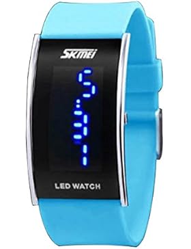 Himmel blau schön geführte Mode Sport Silikon-Digital-Uhr für Jungen, Mädchen, Männer Frauen Armband-Uhr beobachten