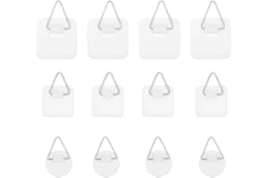 QIANFENG Lot de 12 Attache Cadre Adhésif,Accroche Tableau Adhesif,Crochets Autocollants Pour Photos,Crochets de Suspension Pour Photos,Crochets de Suspension de Photos,Crochets de Suspension de Photos