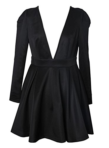 Preisvergleich Produktbild TYERY Miniskirt Nachtclub Tiefer V-Ausschnitt Kleid,Schwarz,S