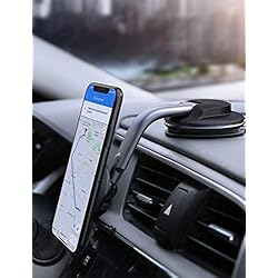 AUKEY Support Téléphone Voiture Magnétique Rotation à 360 Degrés Tableau de Bord Support Voiture pour iPhone XS / 8/7 Plus / 6, Samsung, Huawei et GPS