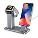 Produktbild YOOTECH Apple Watch Stand, Aluminium 2 in 1 Apple Armbanduhr Ständer Ladestation, Apple Watch Ständer für iPhone X/8/8Plus/7/7Plus/6S/6S Plus/Apple Watch Serie 3/2/1-Grau