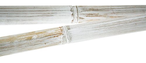 LioLiving®, Handtuchhalter / Dekoleiter aus Bambus (weiss / white washed) – (150 x 41 cm) (#400040) - 3