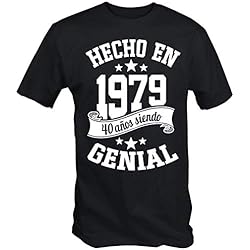 6TN Hecho en 1979 para Hombres. 40 años de ser Impresionante 40.o cumpleaños t Shirt (Pequeña (S), Negro)